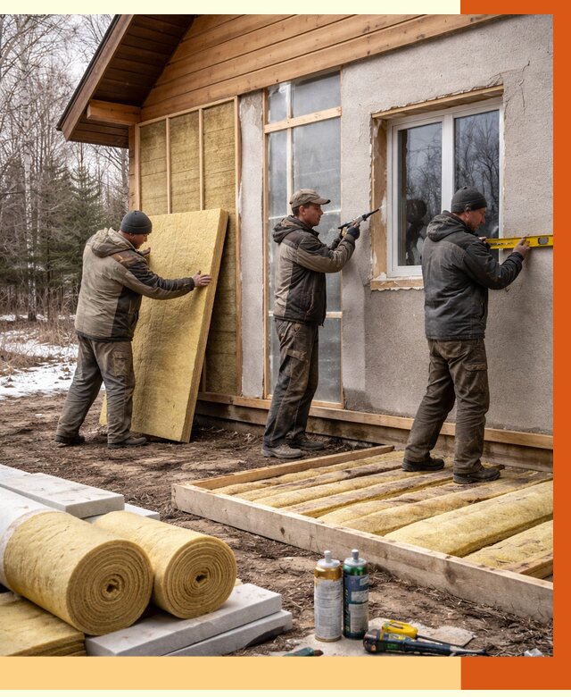 Утепление дачного дома в Борисоглебске от 4942 руб/м2 — недорого | ТепломастерБрс