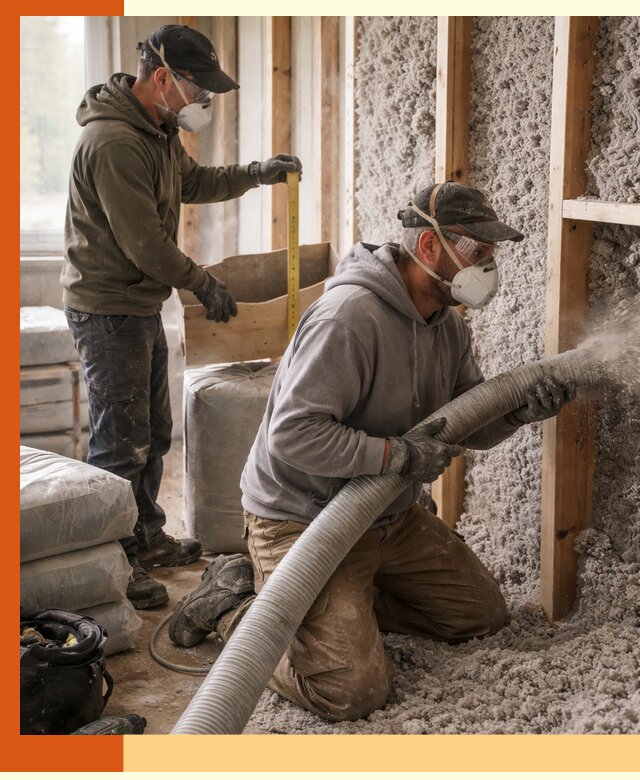 Утепление таунхауса эковатой в Борисоглебске для максимально теплых стен