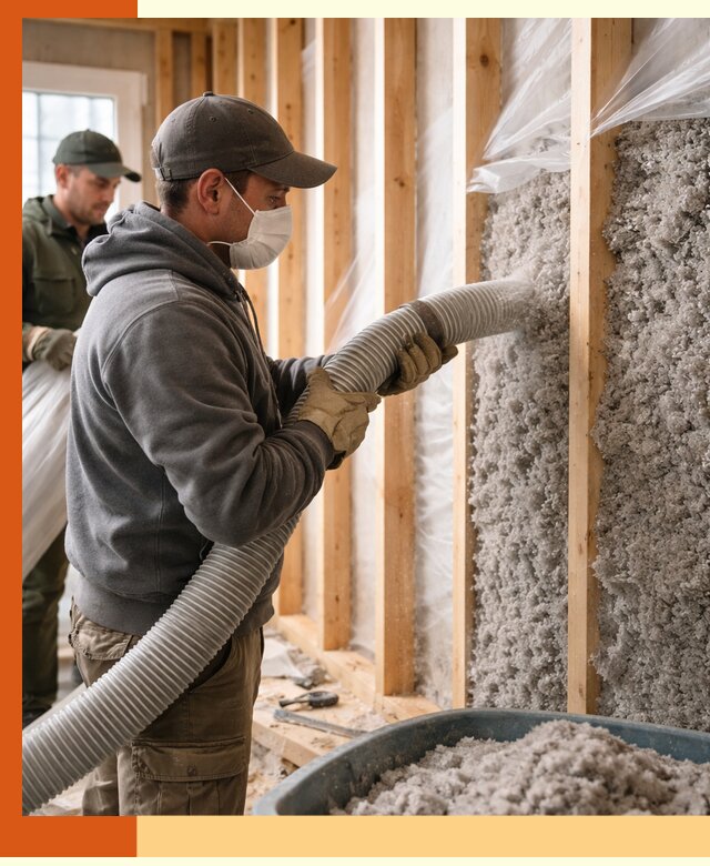 Утепление каркасного дома эковатой в Борисоглебске — качественно и надолго