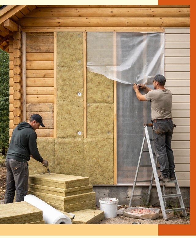 Утепление дома из бруса в Борисоглебске от 3902 руб./м2 — работы под ключ | ТепломастерБрс