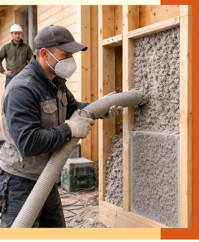 Утепление дома из бруса эковатой в Борисоглебске от 1925 руб/м2 | ТепломастерБрс