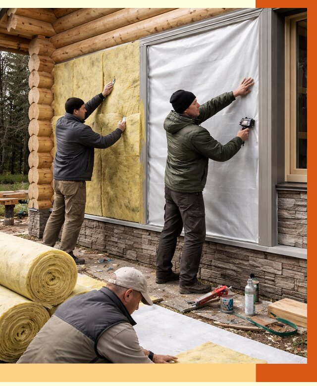 Утепление бревенчатого дома в Борисоглебске от 7959 руб/м2 — заказать под ключ | ТепломастерБрс