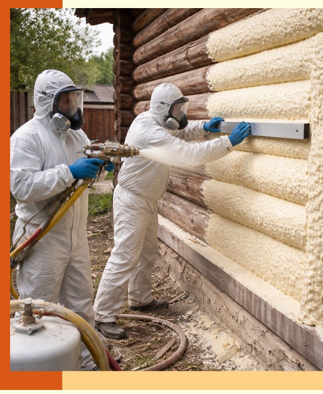 Утепление бревенчатого дома ППУ в Борисоглебске эффективной изоляцией