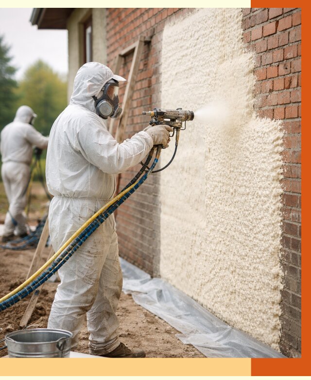 Утепление кирпичного дома ППУ в Борисоглебске под ключ от 6763 руб. | ТепломастерБрс