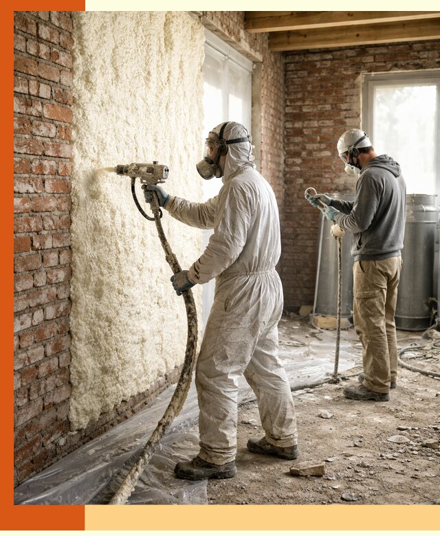 Утепление кирпичного дома пенополиуретаном в Борисоглебске