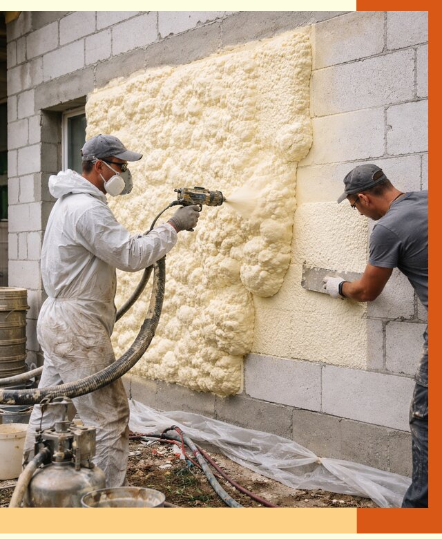 Утепление дома из газобетона ППУ в Борисоглебске от 4994 руб./м² под ключ | ТепломастерБрс