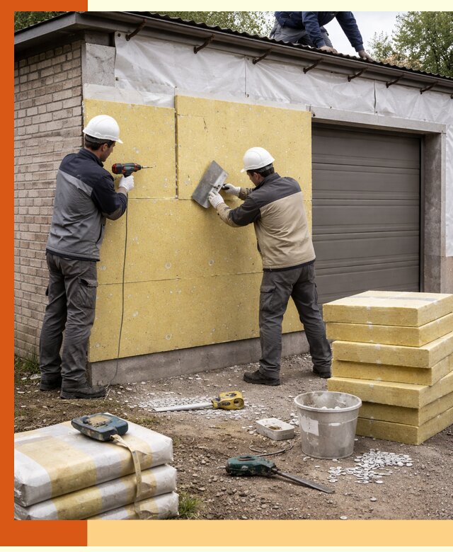 Утепление гаража снаружи в Борисоглебске качественно и надёжно