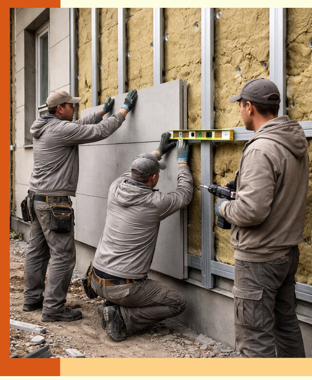 Утепление вентилируемого фасада под ключ в Борисоглебске