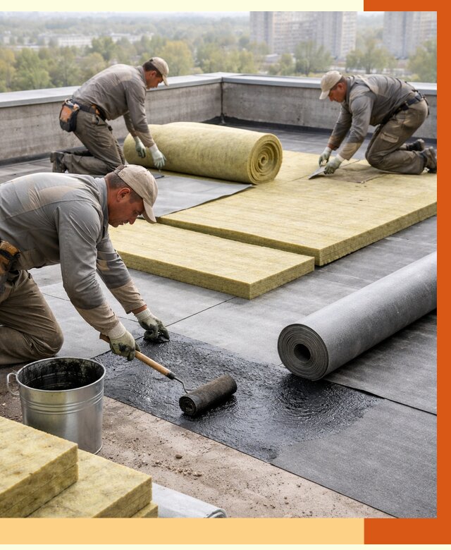 Утепление плоской крыши в Борисоглебске от 7491 руб./м2 под ключ | ТепломастерБрс