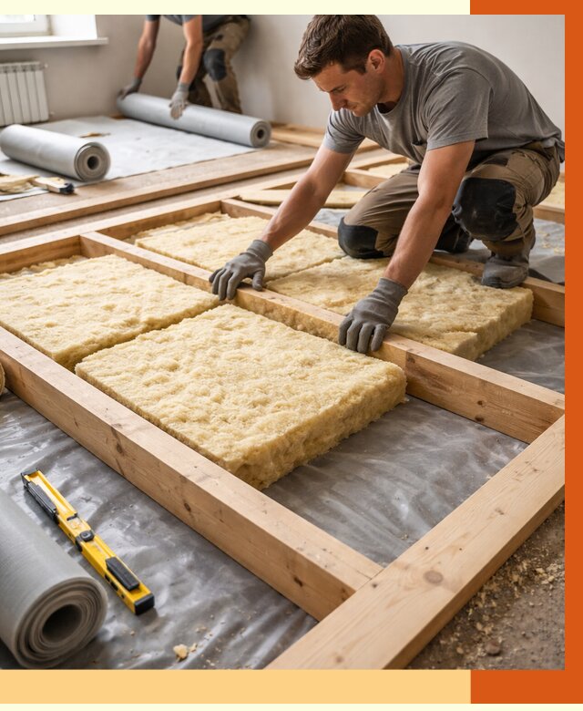 Утепление деревянного пола в Борисоглебске от 1561 руб./м2 под ключ | ТепломастерБрс