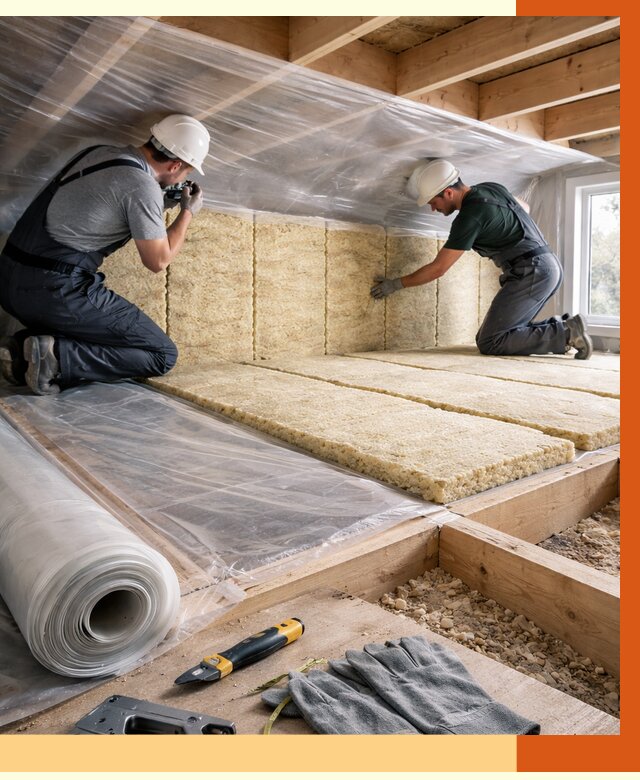 Утепление перекрытий в Борисоглебске от 2965 руб/м2 — утепление межэтажных и чердачных | ТепломастерБрс