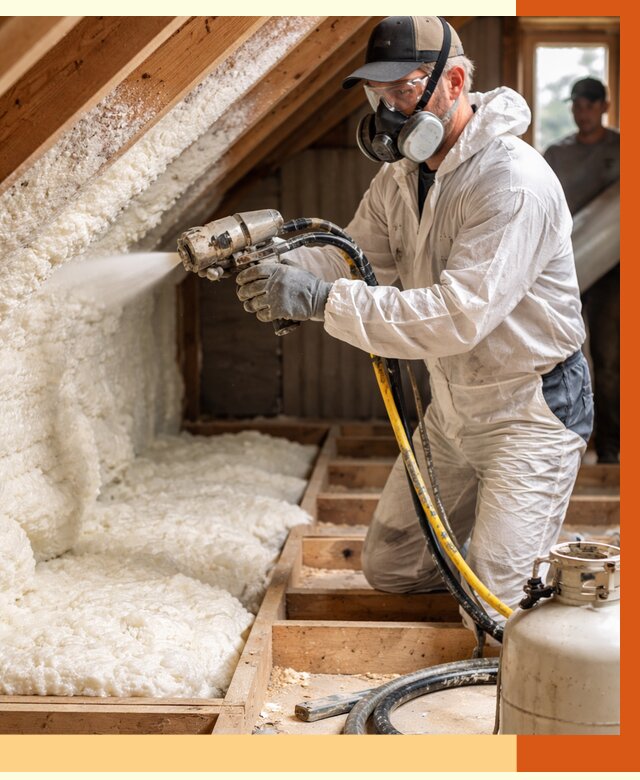 Утепление чердака ППУ в Борисоглебске от 8968 руб./м2 — услуга под ключ | ТепломастерБрс