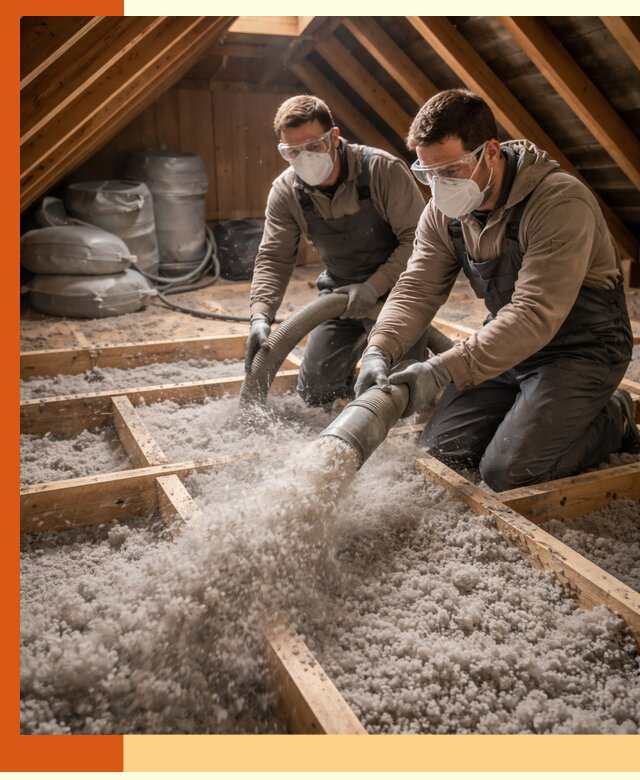 Утепление чердака эковатой в Борисоглебске — быстро и надёжно