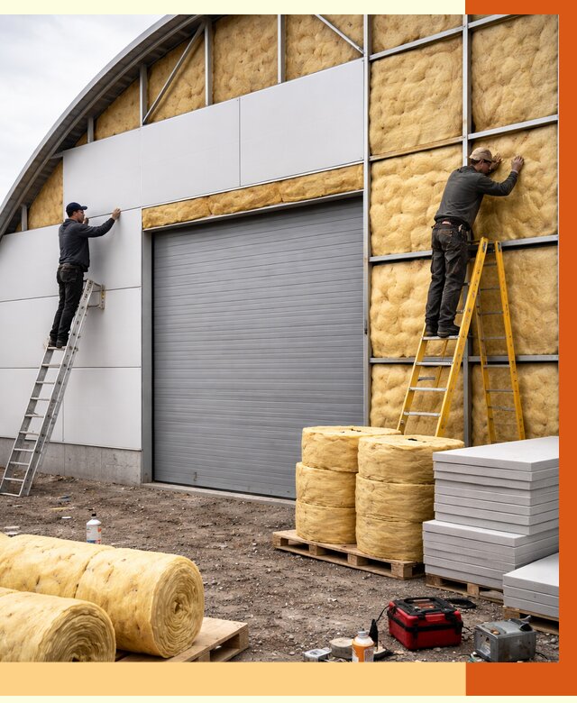 Утепление ангара пенополиуретаном в Борисоглебске от 7491 руб./м² — комплекс от ТепломастерБрс