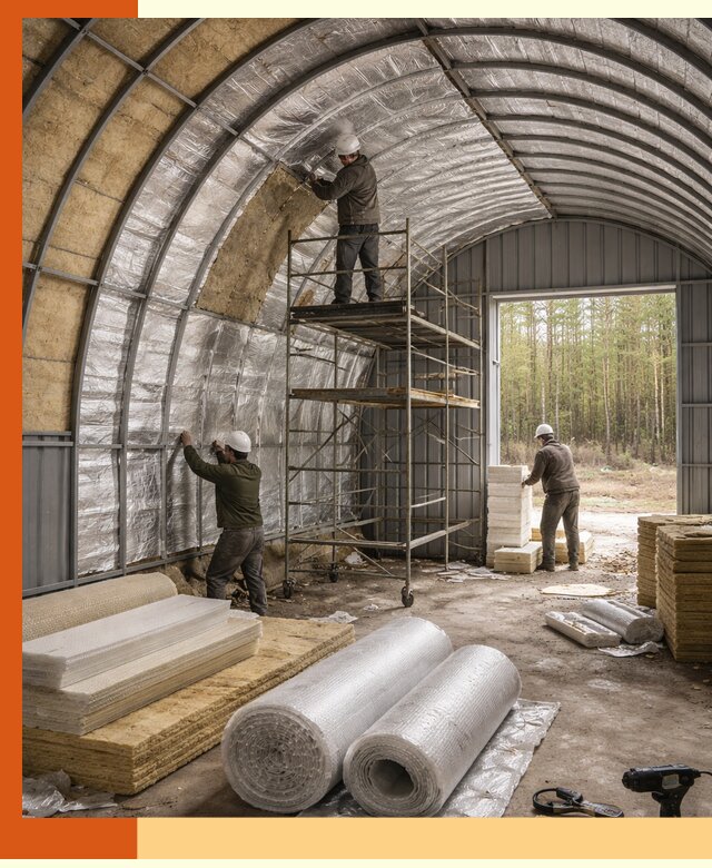 Утепление арочного ангара под ключ в Борисоглебске