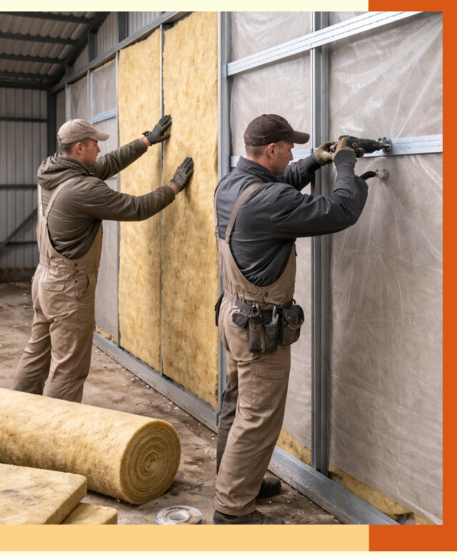 Утепление металлического ангара в Борисоглебске от 4942 руб/м2 — услуги под ключ | ТепломастерБрс