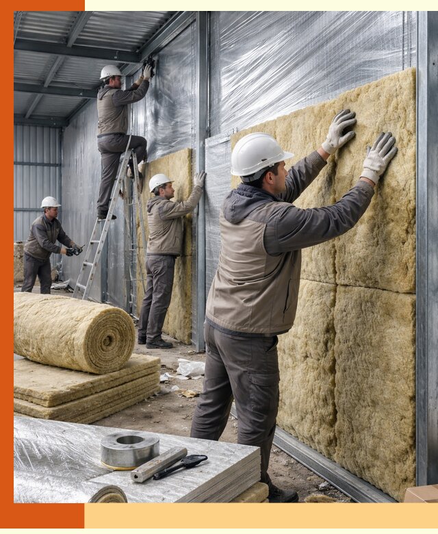 Утепление металлического склада в Борисоглебске: теплоизоляция и герметизация