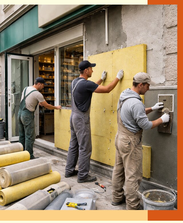 Утепление магазина в Борисоглебске от 4682 руб/м2 — цена, стены и снаружи | ТепломастерБрс