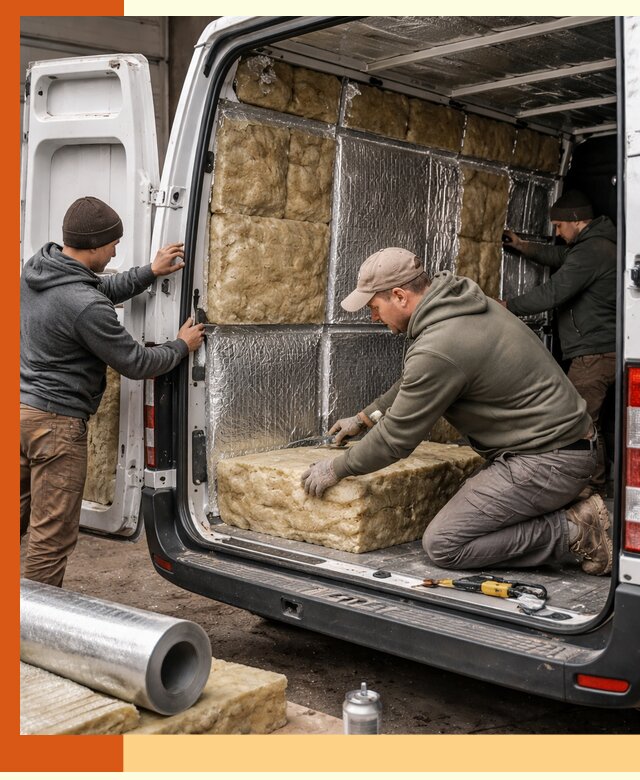 Утепление фургона в Борисоглебске: профессиональная теплоизоляция и шумоизоляция