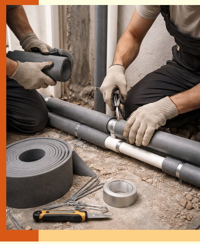 Утепление труб водоснабжения в Борисоглебске — монтаж и защита сети