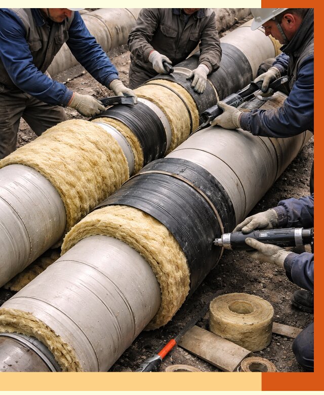 Утепление трубопровода в Борисоглебске под ключ от 1925 руб. — надежно и выгодно | ТепломастерБрс