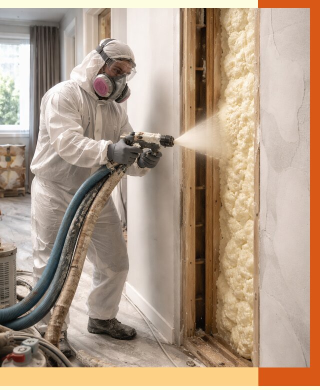 Межстеновое утепление ППУ в Борисоглебске от 2861 руб/м2 — межстенное утепление под ключ | ТепломастерБрс