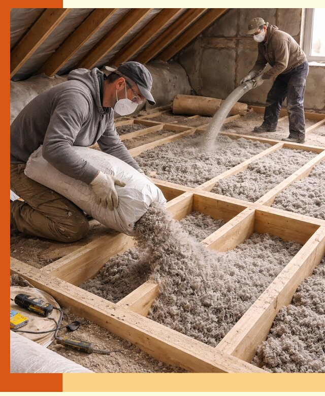 Заполнение полостей чердачного перекрытия в Борисоглебске качественно и надёжно