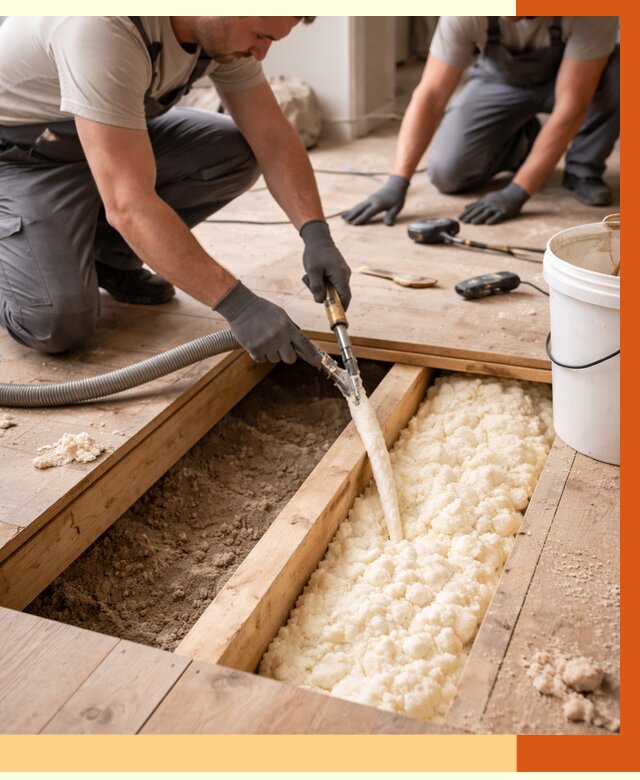 Заполнение пустот пола в Борисоглебске от 2809 руб. — утепление пустот пола под ключ | ТепломастерБрс