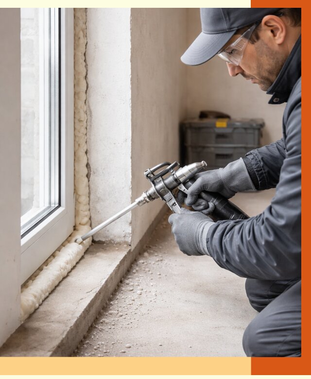 Герметизация стыков ППУ в Борисоглебске от 1717 руб. за м2 — утепление примыканий под ключ | ТепломастерБрс