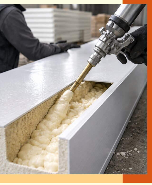 Заполнение пустот холодильных панелей в Борисоглебске от 7803 руб. | ТепломастерБрс