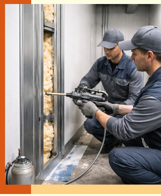 Заполнение пустот холодильных панелей в Борисоглебске специализированной пеной