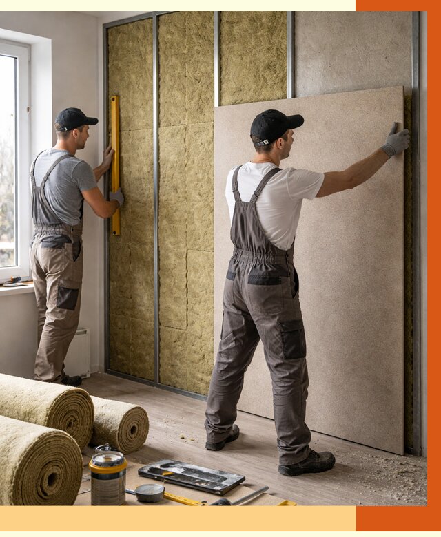 Шумоизоляция стен в Борисоглебске от 4682 руб/м2 — звукоизоляция стен под ключ | ТепломастерБрс