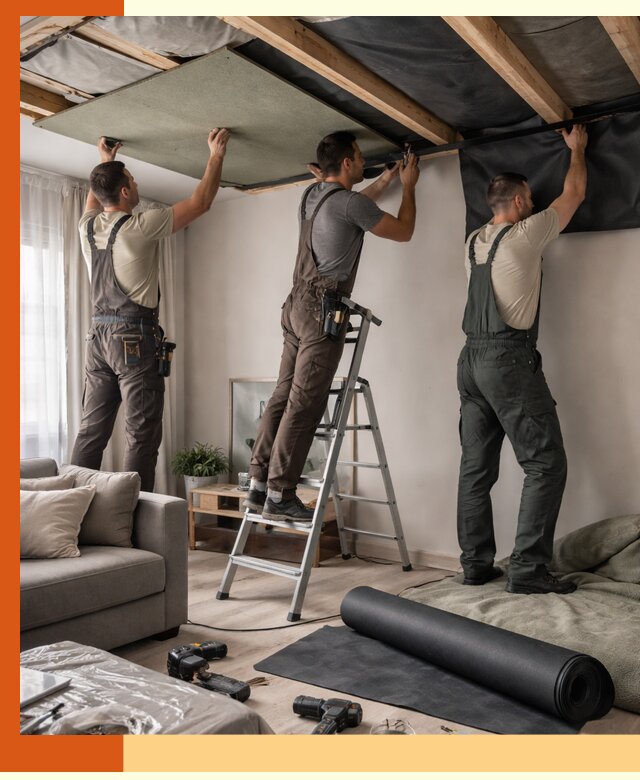 Шумоизоляция потолка в Борисоглебске — профессиональное устранение шумов