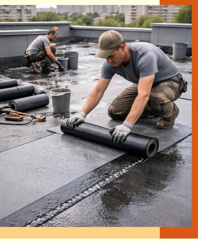 Гидроизоляция плоской кровли в Борисоглебске от 4682 руб./м2 — профессионально | ТепломастерБрс