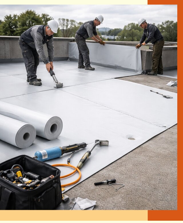 Гидроизоляция мембранной кровли в Борисоглебске от 7803 руб./м² — профессионально | ТепломастерБрс