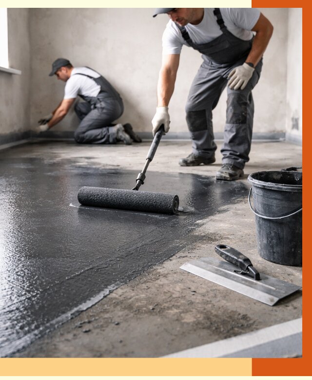 Профессиональная гидроизоляция пола в Борисоглебске от 8843 руб. под ключ | ТепломастерБрс