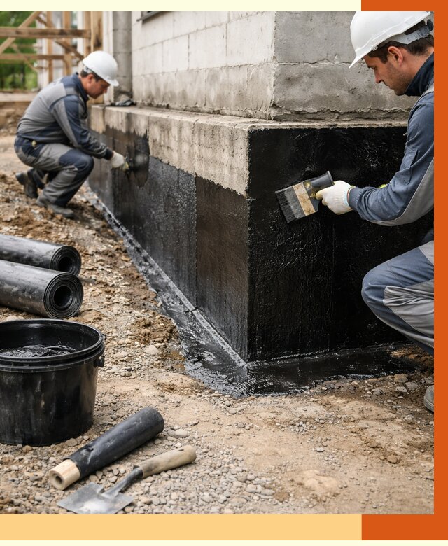 Гидроизоляция фундамента в Борисоглебске от 1301 руб. — профессионально, под ключ | ТепломастерБрс