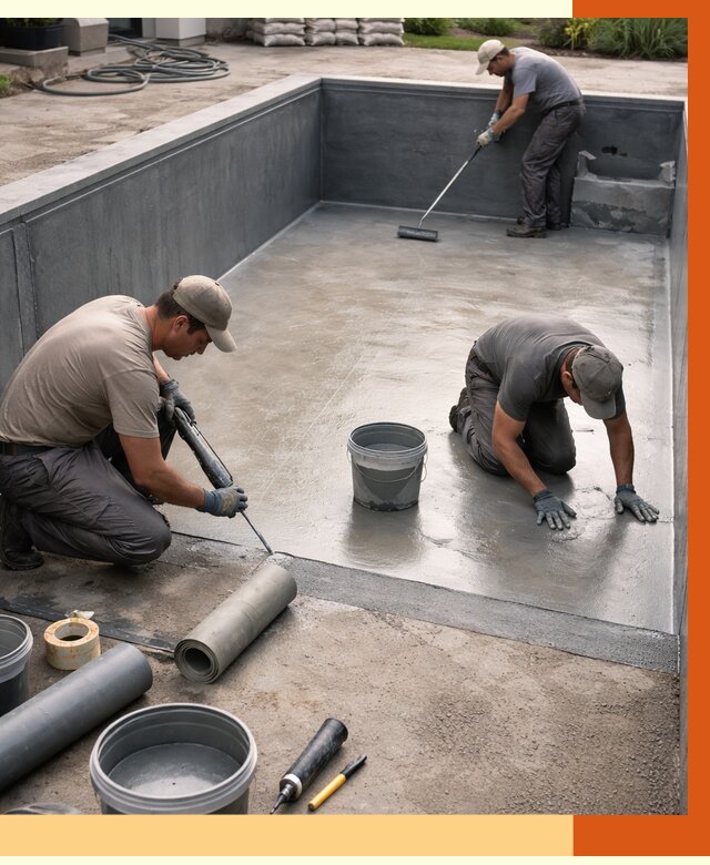 Профессиональная гидроизоляция бассейна в Борисоглебске от 6763 руб. за м2 | ТепломастерБрс