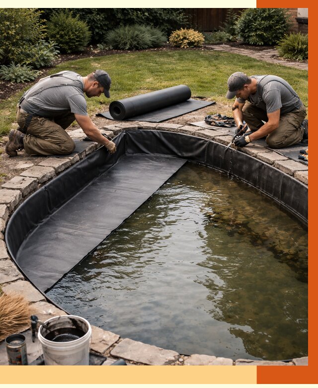 Гидроизоляция пруда в Борисоглебске от 15606 руб. под ключ | ТепломастерБрс профессионально