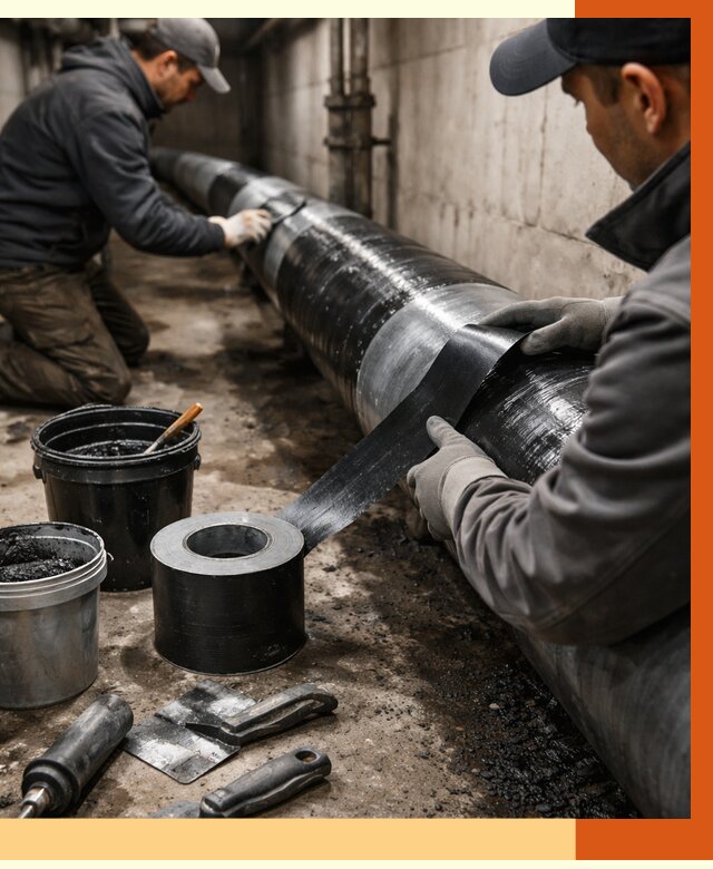 Гидроизоляция труб в Борисоглебске от 2601 руб. — профессиональная герметизация | ТепломастерБрс