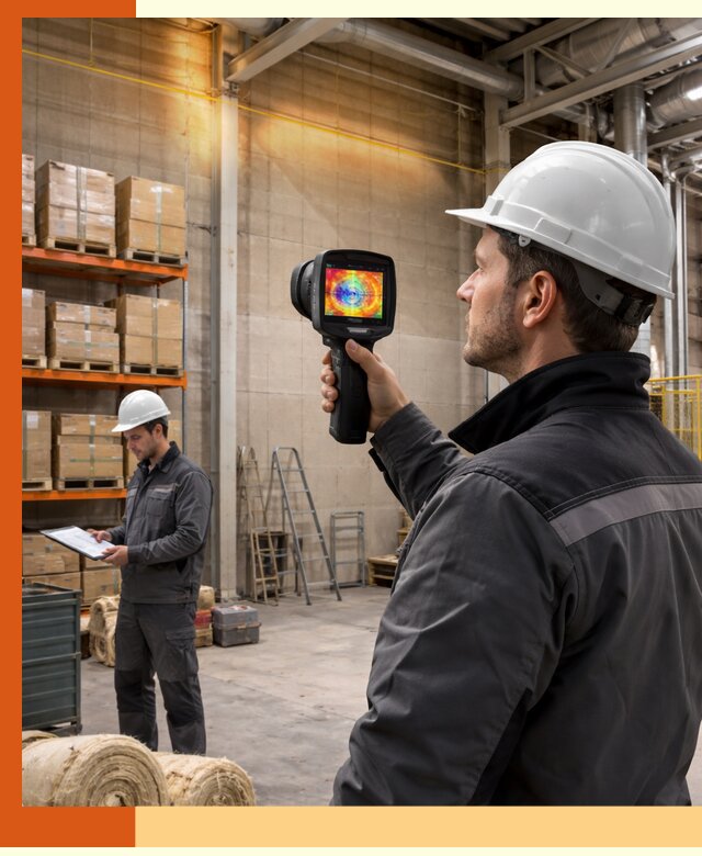 Тепловизионное обследование склада и выявление утечек в Борисоглебске