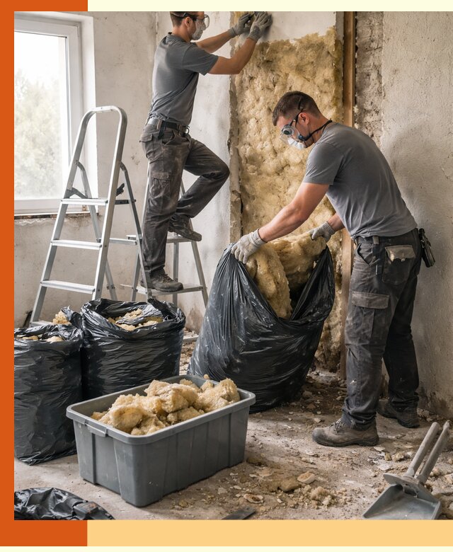 Демонтаж старого утеплителя и вывоз отходов в Борисоглебске