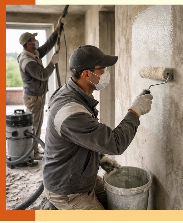 Подготовка поверхности под напыление утеплителя в Борисоглебске