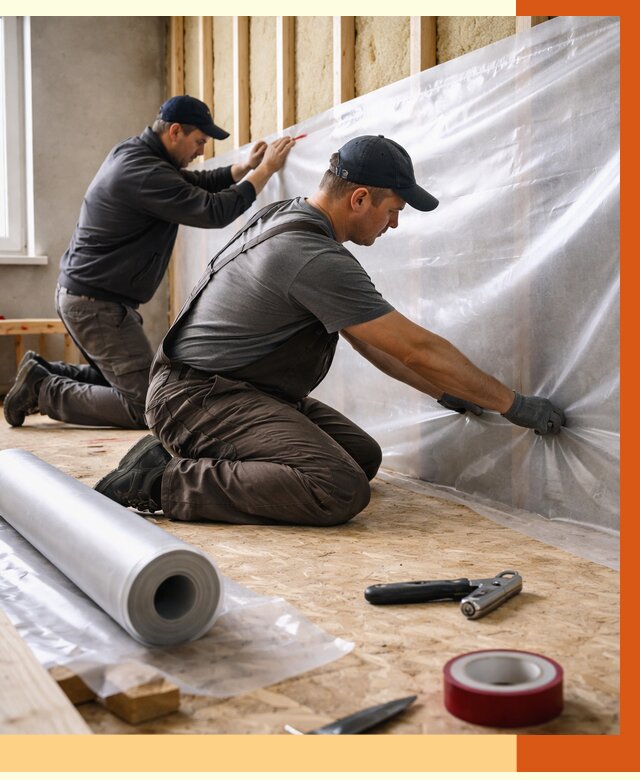 Монтаж пароизоляции в Борисоглебске от 2601 руб. — установка и укладка под ключ | ТепломастерБрс