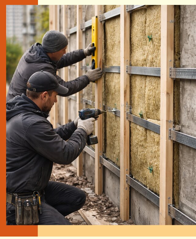 Монтаж обрешетки под утепление зданий и квартир в Борисоглебске
